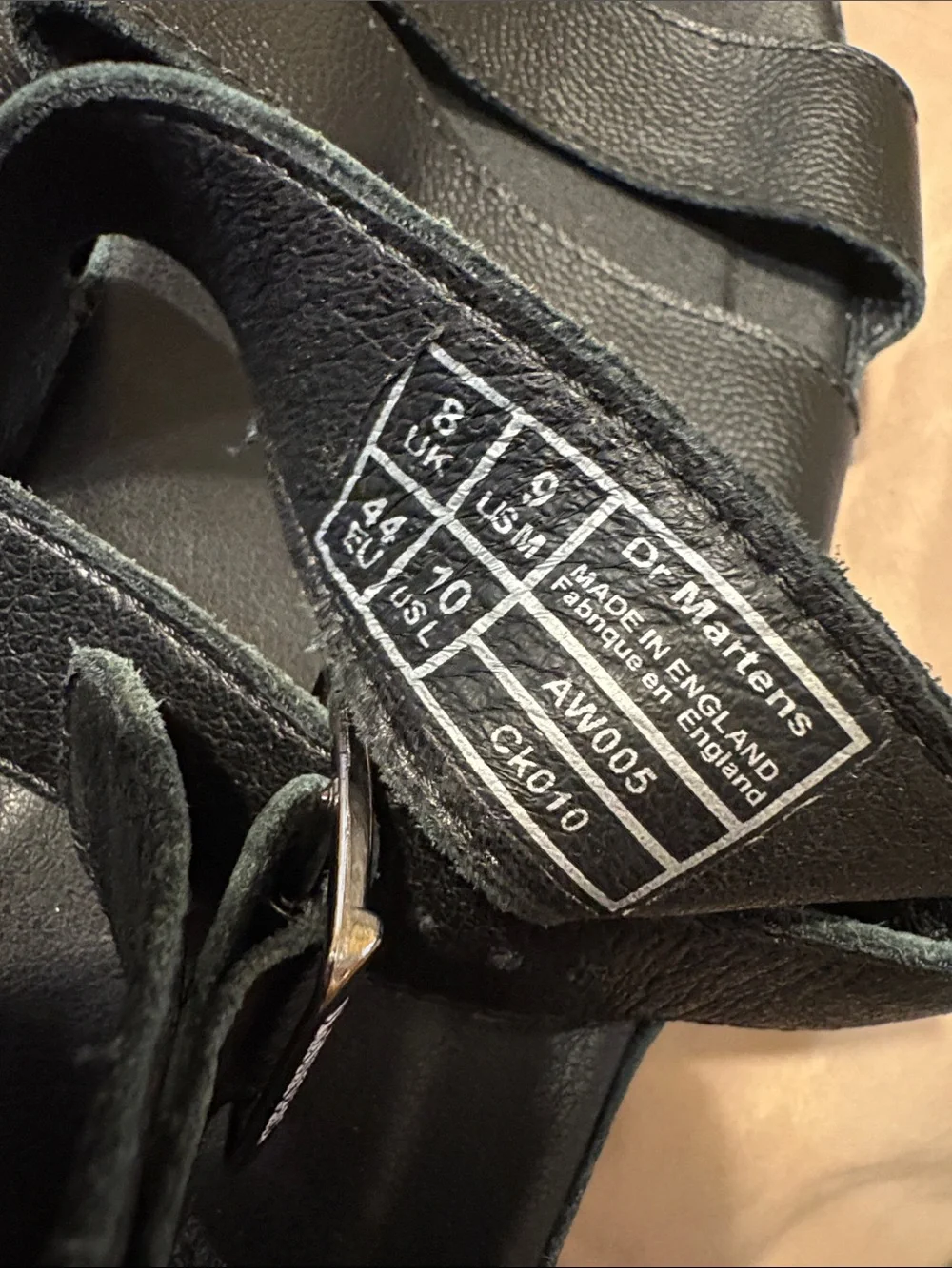 Dr. Martens Black Leather women’s or Men's Sandals US size 10 AS NEW condition